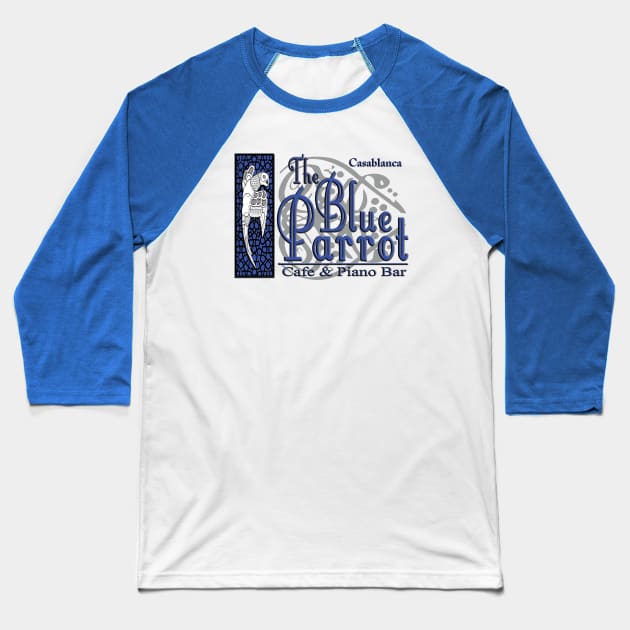 The Blue Parrot Cafe - Casablanca Baseball T-Shirt by G. Patrick Colvin